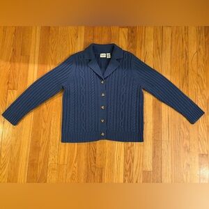 Classic Elements Blue Cable Knit Women's Cardigan